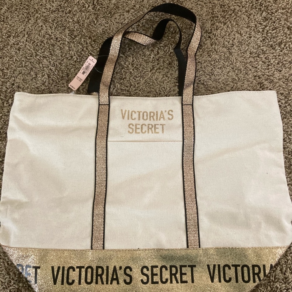 Victoria’s Secret Tan and Gold Tote